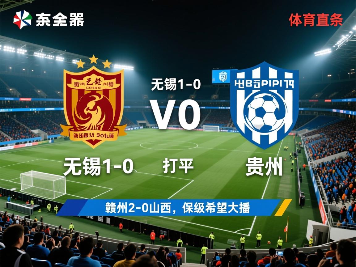 包含中乙:无锡1-0贵州,下轮打平升中甲;赣州2-0山西,保级希望大增的词条 第1张